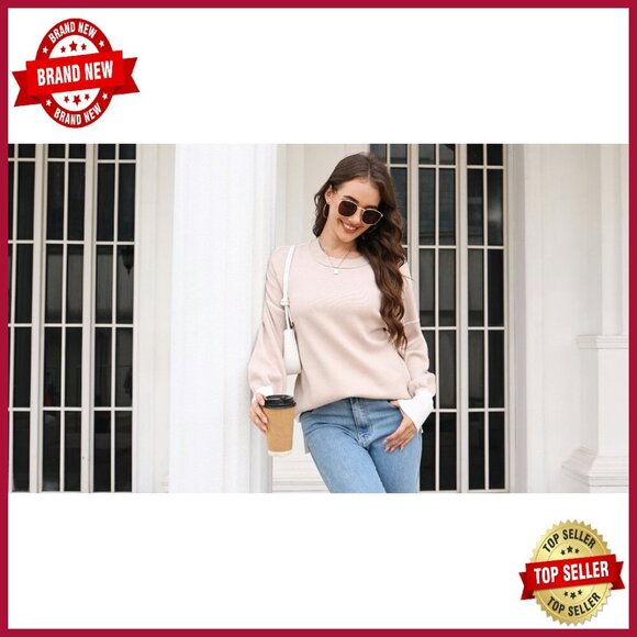 Oversized Batwing Sleeve Pullover Sweater Viscose Nylon Knit - Picture 7 of 8